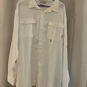 Men's White Casual Button Down Shirt